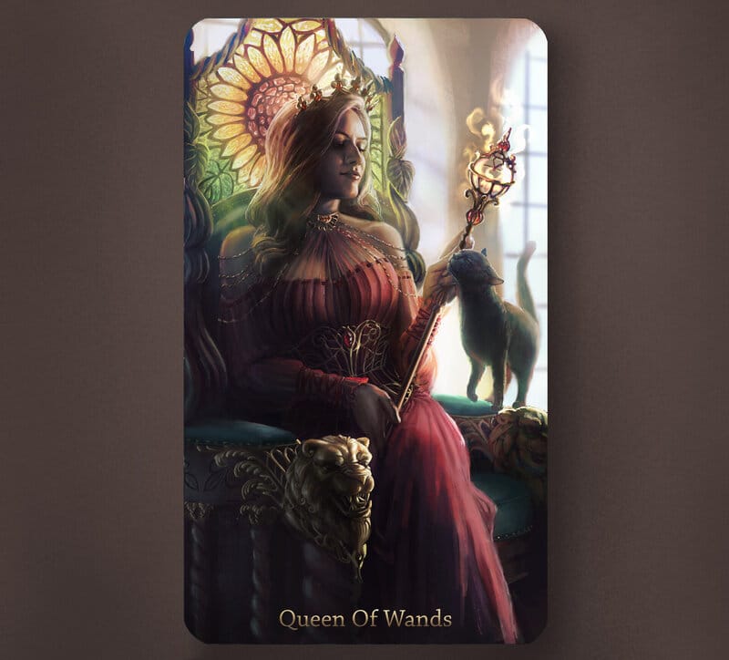 Lá bài Queen Of Wands mang năng lượng tích cực
