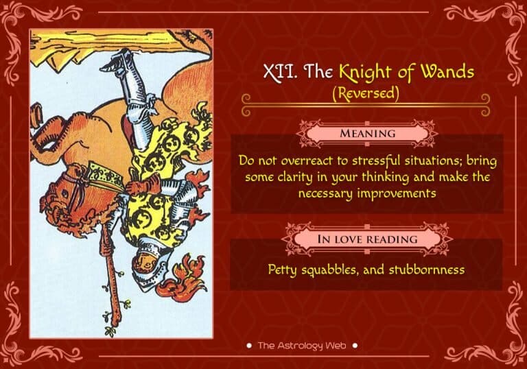 Ý nghĩa ngược của lá bài Knight of Wands không hề tích cực