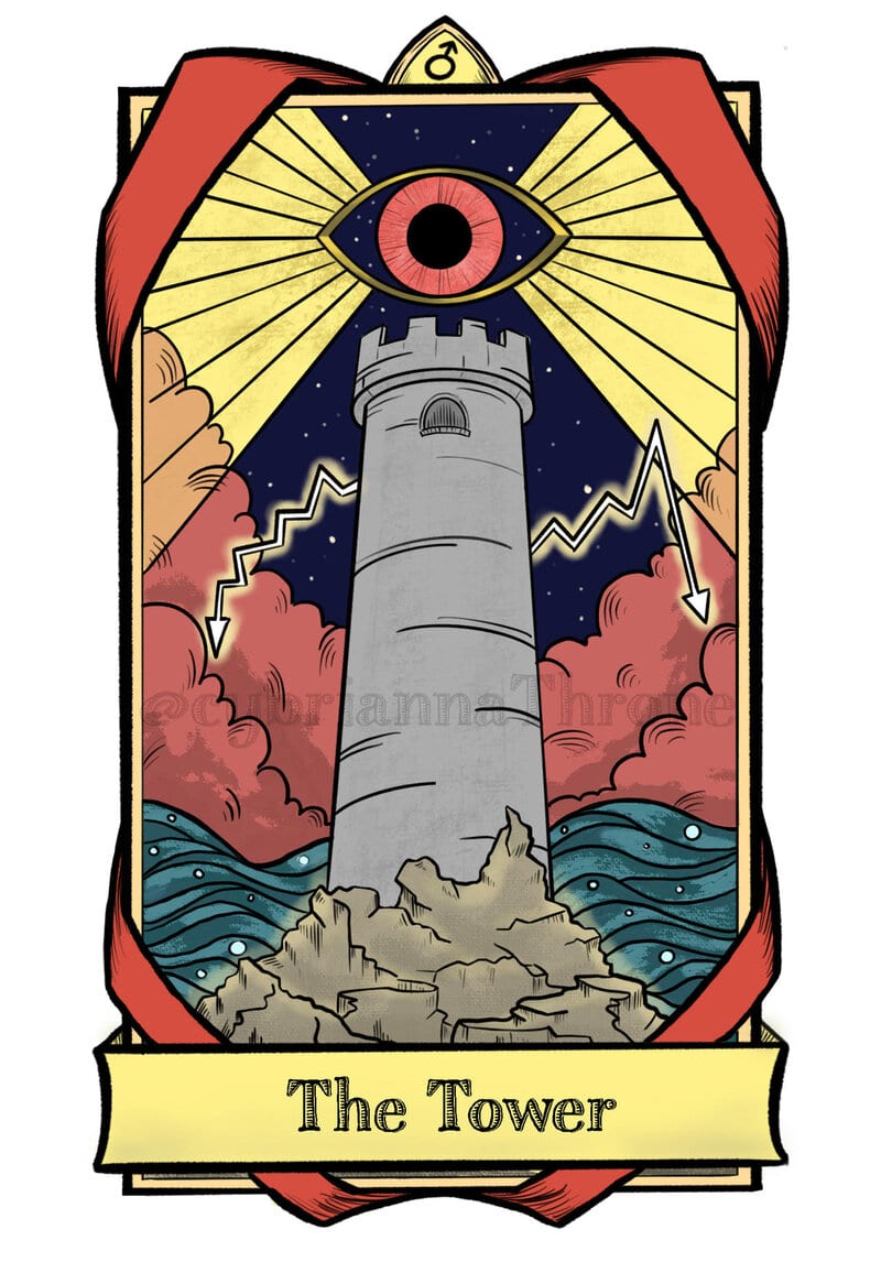 The Tower Tarot - Giải Mã Ý Nghĩa Xuôi Ngược Lá Bài Tarot